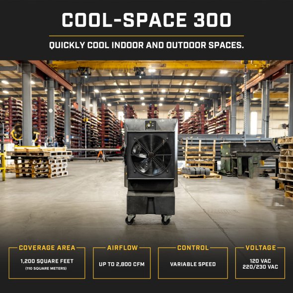 Big Ass Fans Cool Space 300 Outdoor Rated Evaporative Cooler 1200 Sq. Ft. Coverage Variable Speed F-EV1-1801