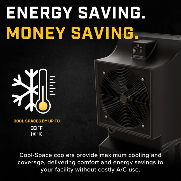 Big Ass Fans Cool Space 300 Outdoor Rated Evaporative Cooler 1200 Sq. Ft. Coverage Variable Speed F-EV1-1801