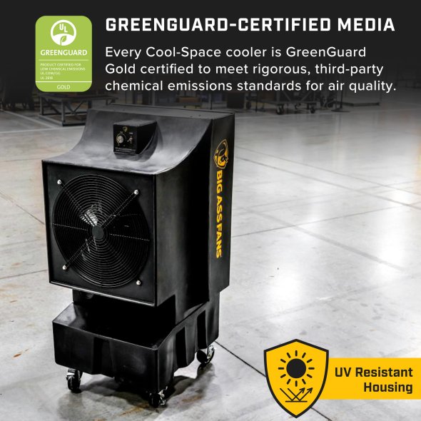 Big Ass Fans Cool Space 300 Outdoor Rated Evaporative Cooler 1200 Sq. Ft. Coverage Variable Speed F-EV1-1801