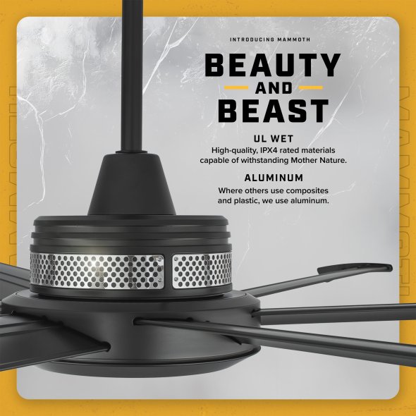 Big Ass Fans Mammoth Fan 60", Black with Light - MM1-60BB-03