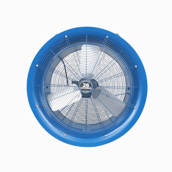 Patterson High Velocity Industrial Barrel Fan 26 Inch w/ Mounting Options 7650 CFM H26A