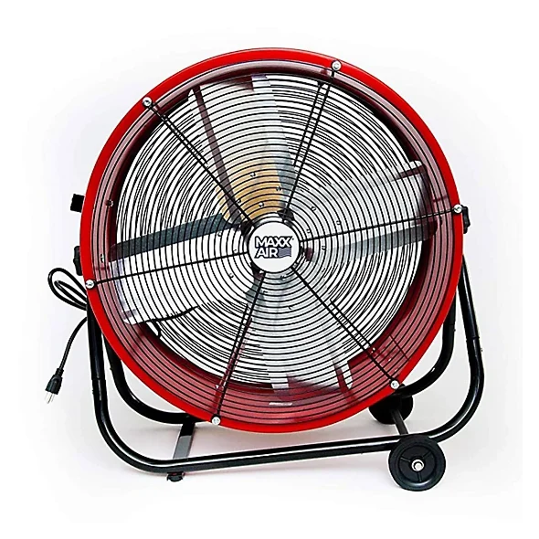 Maxx Air Pro Portable Barrel Fan 24" 2-Speed Tilting Direct Drive Drum Fan
