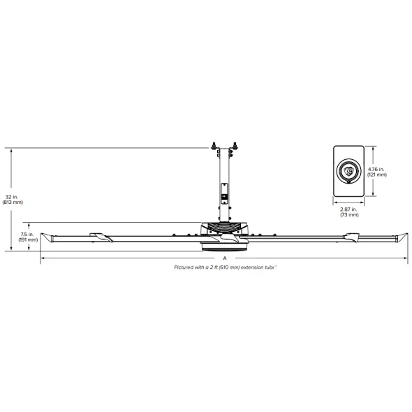 Big Ass Fans E-Series 10 foot HVLS Ceiling Fan Kit, Silver 3025 sq. ft. Coverage F-ES2-1001S34