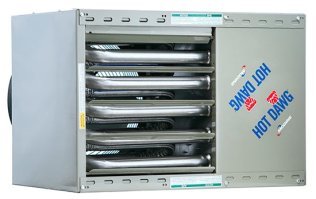 Modine Hot Dawg Power Vented Natural Gas Stainless Steel Garage Unit Heater 100000 BTU 115V 1 Phase HD100SS0111