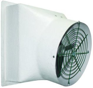 Tornado Fiberglass Exhaust Fan w/ Poly Shutters & Gold Star Motor 20 inch 3798 CFM Direct Drive VFP20P-GS