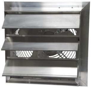 AX Explosion Proof Aluminum Wall Exhaust Fan w/ Shutters 12 inch 1670 CFM 3 Phase AX12-4M