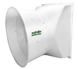 Tornado Fiberglass Exhaust Fan w/ Cone & Aluminum Shutters and Gold Star Motor 36 inch 8396 CFM 3 Phase Direct Drive VFA36SC3-GS