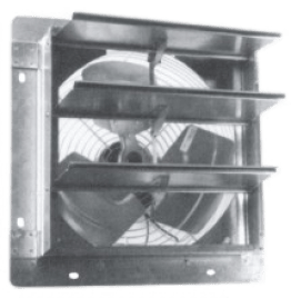 Axial Wall Mount Exhaust Fan 18 inch w/ Shutters 913 CFM Direct Drive FEPRSM18
