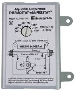 Adjustable Thermostat w/ Firestat 10 Amps 120 Volt