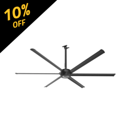Big Ass Fans E-Series 10 foot HVLS Ceiling Fan Kit, Stealth Black, 3025 Sq. Ft. Coverage - F-ES2-1001A731C716S34