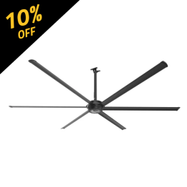 Big Ass Fans E-Series 12 foot HVLS Ceiling Fan Kit, Stealth Black, 3600 Sq. Ft. Coverage - F-ES2-1201A731C716S34