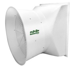 Tornado Fiberglass Exhaust Fan w/ Cone & Poly Shutters and Gold Star Motor 36 inch 8664 CFM Direct Drive 3 Phase VFP36GC3-GS