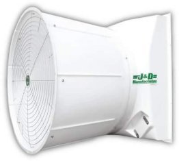 Storm Fiberglass Exhaust Fan w/ Alum Shutters 55 inch 23985 CFM Belt Drive VSA55G3C151
