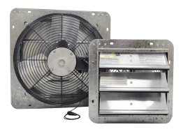 GSF Galvanized Shutter Fan 12 inch w/ Cord, Plug & Thermostat 772 CFM 3 Speed GSF3-12A