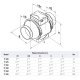 TT Mixed-Flow 2 Speed Turbo Duct Inline Fan 4 inch 105 CFM TT 100