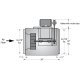 Square Inline Duct Fan 24 inch 4928 CFM Belt Drive 3 Phase SQB24QH3S