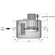 Square Inline Duct Fan 12 inch 2296 CFM Belt Drive 3 Phase SQB12QH3S