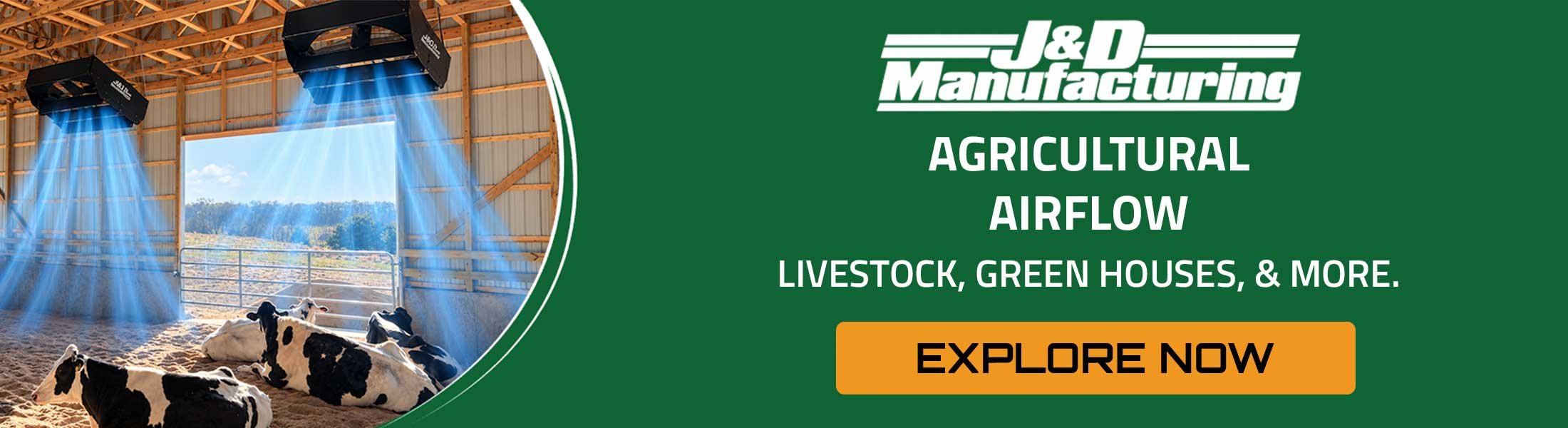 Agricultural airflow for livestock, green houses & more